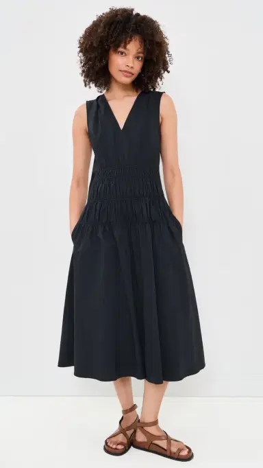Proenza Schouler White Label Loren Dress In Poplin Black | Thumbnail 5 Proenza Schouler White Label Loren Dress In Poplin Black | Thumbnail 5