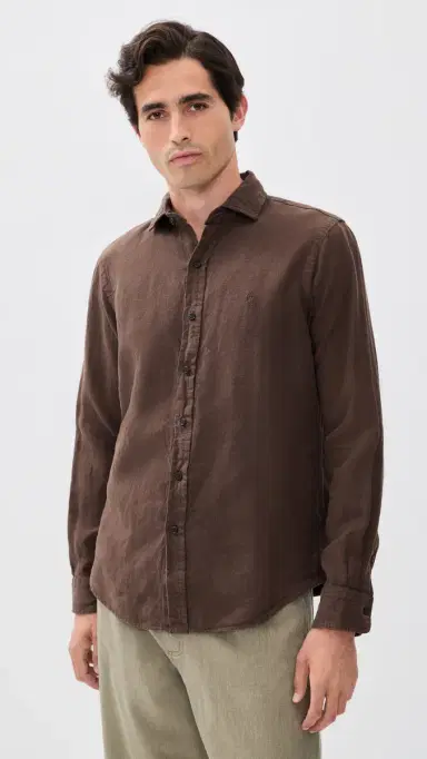 Polo Ralph Lauren Linen Button Down Shirt Nutmeg Brown | Thumbnail 2 Polo Ralph Lauren Linen Button Down Shirt Nutmeg Brown | Thumbnail 2