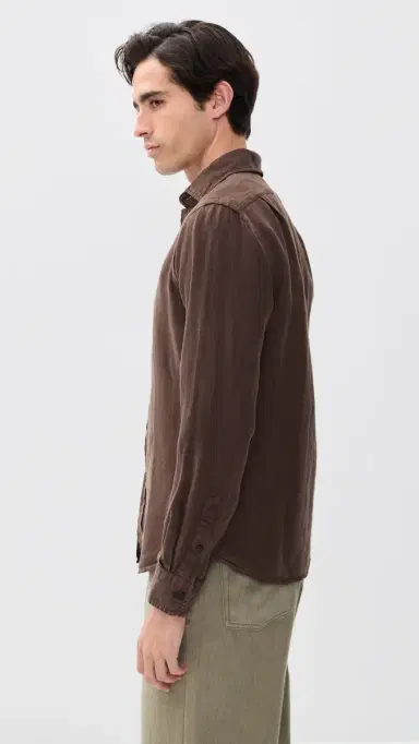 Polo Ralph Lauren Linen Button Down Shirt Nutmeg Brown | Thumbnail 4 Polo Ralph Lauren Linen Button Down Shirt Nutmeg Brown | Thumbnail 4