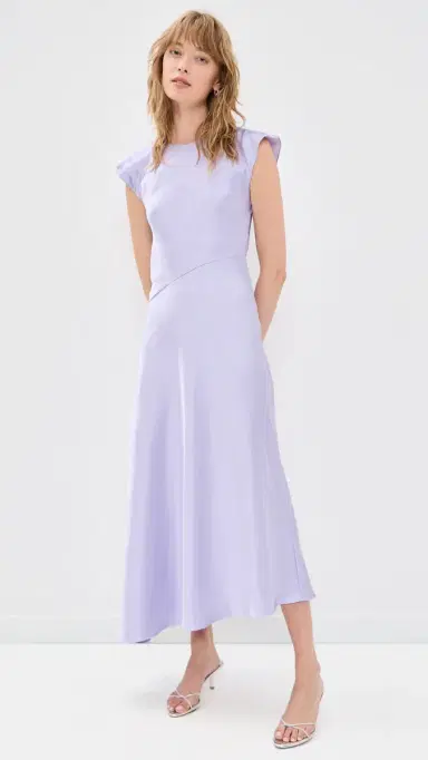 Tanya Taylor Violeta Satin Dress Lavendar | Thumbnail 2 Tanya Taylor Violeta Satin Dress Lavendar | Thumbnail 2