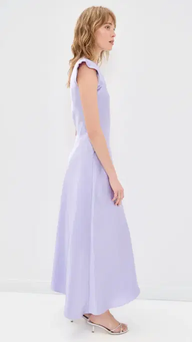 Tanya Taylor Violeta Satin Dress Lavendar | Thumbnail 4 Tanya Taylor Violeta Satin Dress Lavendar | Thumbnail 4