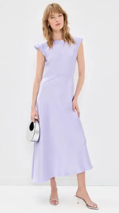 Tanya Taylor Violeta Satin Dress Lavendar | Thumbnail 5 Tanya Taylor Violeta Satin Dress Lavendar | Thumbnail 5