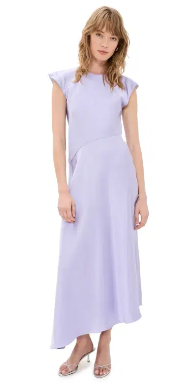 Tanya Taylor Violeta Satin Dress Lavendar | Thumbnail 1 Tanya Taylor Violeta Satin Dress Lavendar | Thumbnail 1