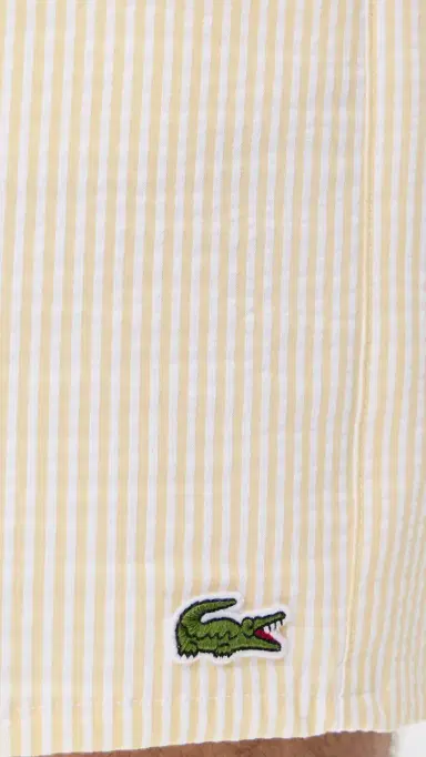 Lacoste Seersucker Swim Shorts Yellow | Thumbnail 6 Lacoste Seersucker Swim Shorts Yellow | Thumbnail 6