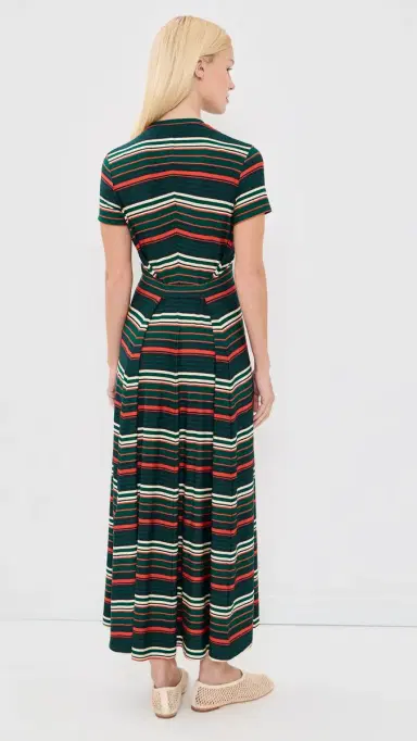Proenza Schouler White Label Noelle Dress in Striped Jersey Spruce ulti | Thumbnail 3 Proenza Schouler White Label Noelle Dress in Striped Jersey Spruce ulti | Thumbnail 3