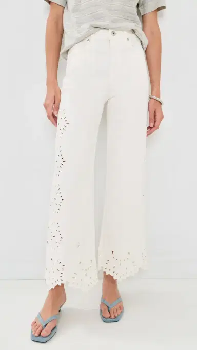 Joe's Jeans The Mia Embroidered Jeans Ecru Floral | Thumbnail 2 Joe's Jeans The Mia Embroidered Jeans Ecru Floral | Thumbnail 2