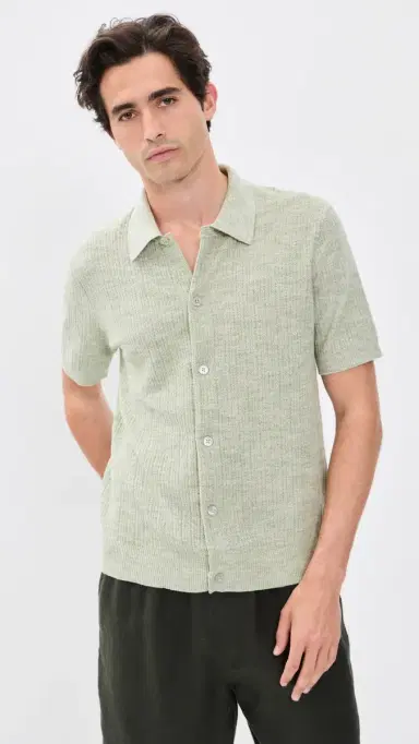 NN07 Nolan Button Down Polo Sweater age Moulin | Thumbnail 2 NN07 Nolan Button Down Polo Sweater age Moulin | Thumbnail 2