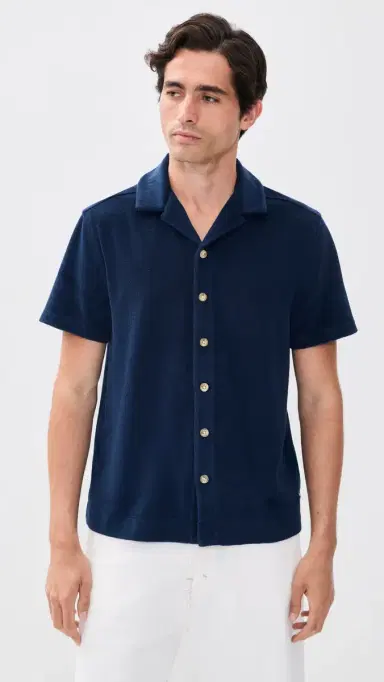 Fair Harbor Ravello Terry Button Up Shirt Navy | Thumbnail 2 Fair Harbor Ravello Terry Button Up Shirt Navy | Thumbnail 2