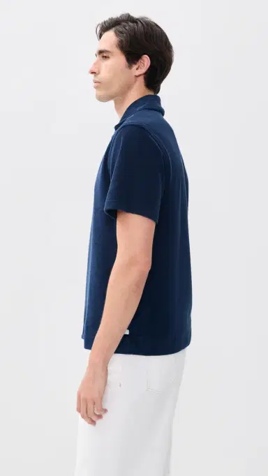 Fair Harbor Ravello Terry Button Up Shirt Navy | Thumbnail 4 Fair Harbor Ravello Terry Button Up Shirt Navy | Thumbnail 4