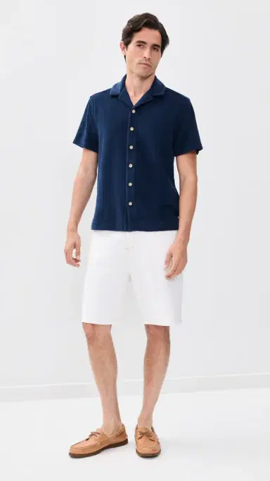 Fair Harbor Ravello Terry Button Up Shirt Navy | Thumbnail 5 Fair Harbor Ravello Terry Button Up Shirt Navy | Thumbnail 5