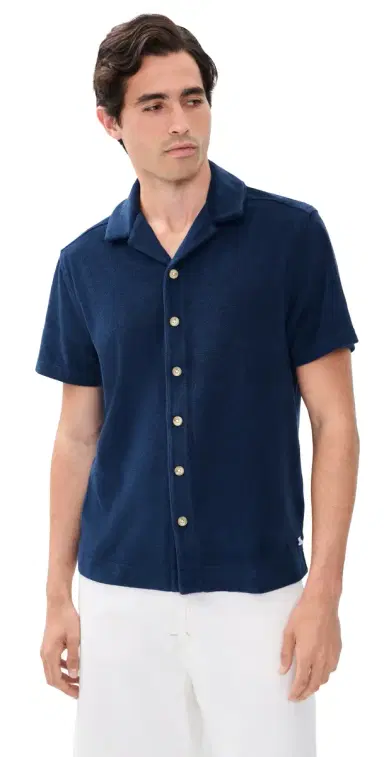 Fair Harbor Ravello Terry Button Up Shirt Navy | Thumbnail 1 Fair Harbor Ravello Terry Button Up Shirt Navy | Thumbnail 1