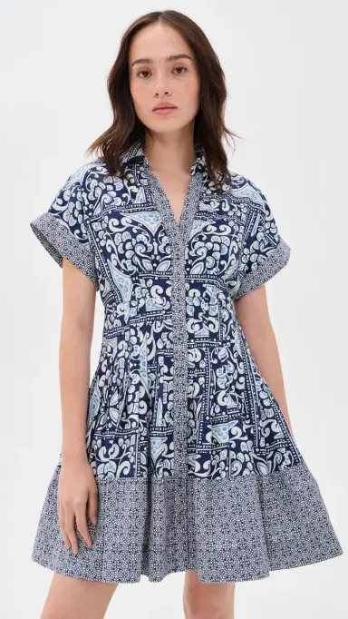 Cara Cara Nash Mini Dress Hart Tile Navy | Thumbnail 2 Cara Cara Nash Mini Dress Hart Tile Navy | Thumbnail 2