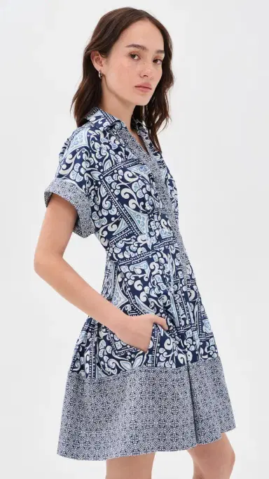 Cara Cara Nash Mini Dress Hart Tile Navy | Thumbnail 4 Cara Cara Nash Mini Dress Hart Tile Navy | Thumbnail 4