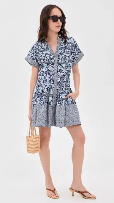 Cara Cara Nash Mini Dress Hart Tile Navy | Thumbnail 5 Cara Cara Nash Mini Dress Hart Tile Navy | Thumbnail 5