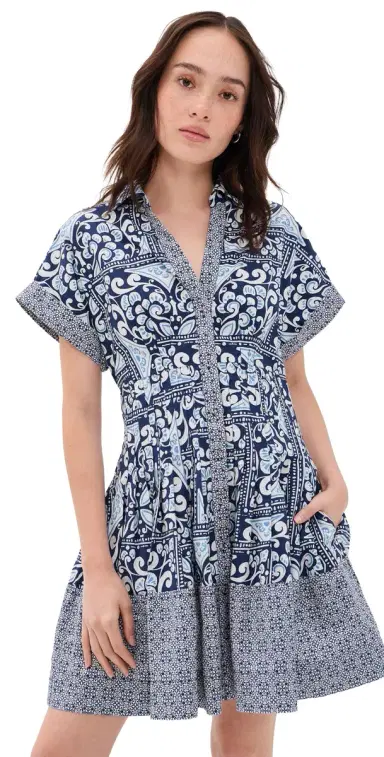 Cara Cara Nash Mini Dress Hart Tile Navy | Thumbnail 1 Cara Cara Nash Mini Dress Hart Tile Navy | Thumbnail 1