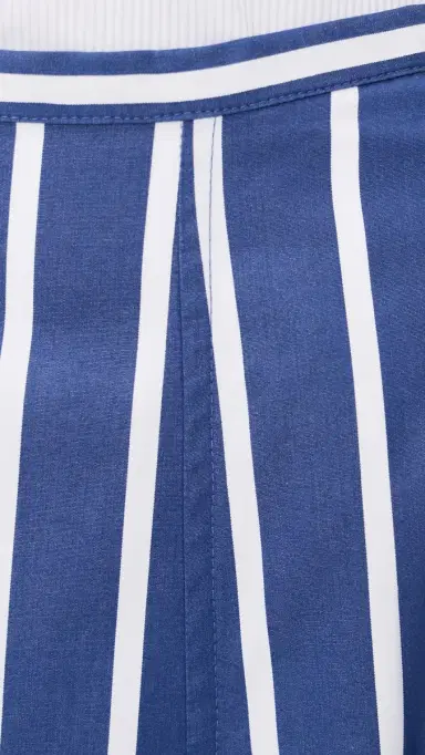 Madewell A-Line Midi Skirt in Poplin Petrol Navy tripe | Thumbnail 6 Madewell A-Line Midi Skirt in Poplin Petrol Navy tripe | Thumbnail 6