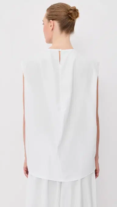 Tibi ummer Nylon Sleeveless Cocoon Top White | Thumbnail 3 Tibi ummer Nylon Sleeveless Cocoon Top White | Thumbnail 3