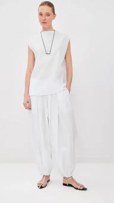 Tibi ummer Nylon Sleeveless Cocoon Top White | Thumbnail 5 Tibi ummer Nylon Sleeveless Cocoon Top White | Thumbnail 5