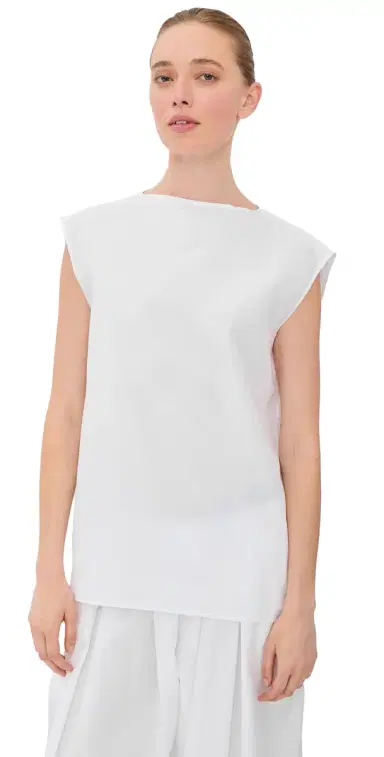 Tibi ummer Nylon Sleeveless Cocoon Top White | Thumbnail 1 Tibi ummer Nylon Sleeveless Cocoon Top White | Thumbnail 1