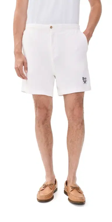 Polo Ralph Lauren Lightweight Terry Prepster Tennis Logo Shorts 6 White | Thumbnail 1 Polo Ralph Lauren Lightweight Terry Prepster Tennis Logo Shorts 6 White | Thumbnail 1