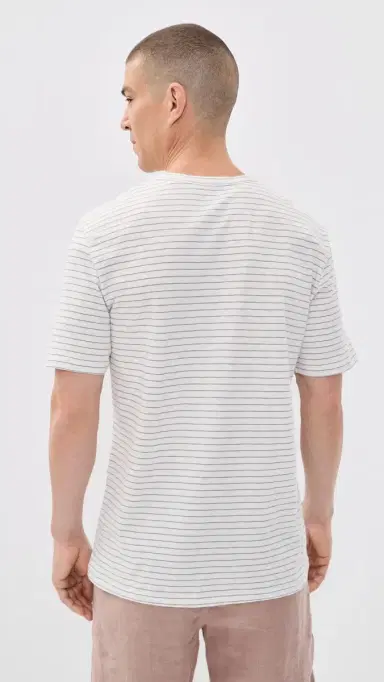 Faherty Sunwashed Tee Cream Flint Stripe | Thumbnail 3 Faherty Sunwashed Tee Cream Flint Stripe | Thumbnail 3