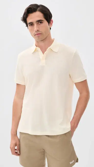 Polo Ralph Lauren Textured Pique Knit Polo Pale Cream | Thumbnail 2 Polo Ralph Lauren Textured Pique Knit Polo Pale Cream | Thumbnail 2
