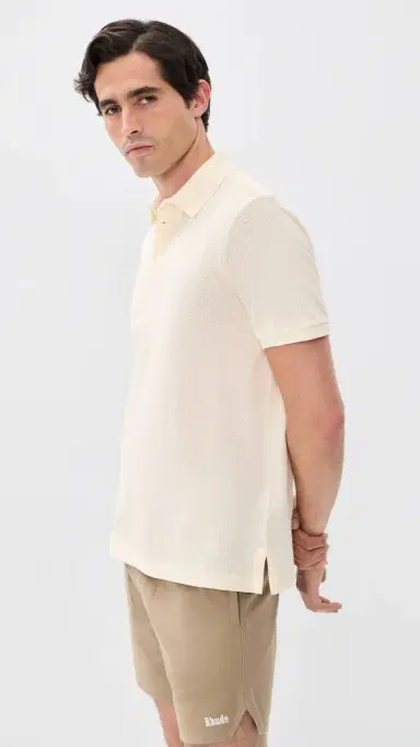 Polo Ralph Lauren Textured Pique Knit Polo Pale Cream | Thumbnail 4 Polo Ralph Lauren Textured Pique Knit Polo Pale Cream | Thumbnail 4