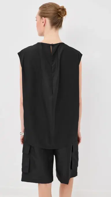 Tibi ummer Nylon Sleeveless Cocoon Top Black | Thumbnail 3 Tibi ummer Nylon Sleeveless Cocoon Top Black | Thumbnail 3