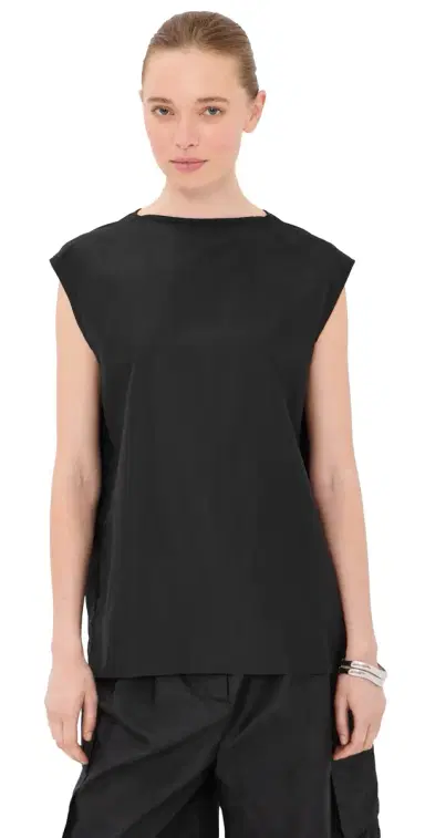 Tibi ummer Nylon Sleeveless Cocoon Top Black | Thumbnail 1 Tibi ummer Nylon Sleeveless Cocoon Top Black | Thumbnail 1