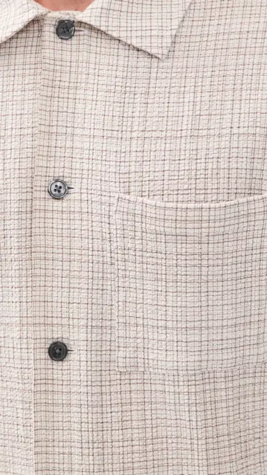 Theory Short Sleeve Shirt in Mini Textured Check orel ulti | Thumbnail 6 Theory Short Sleeve Shirt in Mini Textured Check orel ulti | Thumbnail 6