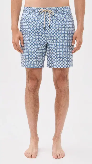 Fair Harbor The Bayberry Swim Trunks 7 Seersucker Sea Blue Tiles M | Thumbnail 2 Fair Harbor The Bayberry Swim Trunks 7 Seersucker Sea Blue Tiles M | Thumbnail 2