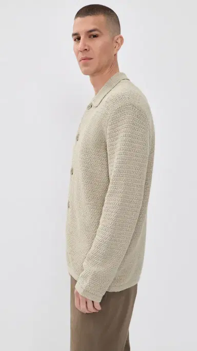 Closed Knit Cardigan Pebble Green | Thumbnail 4 Closed Knit Cardigan Pebble Green | Thumbnail 4