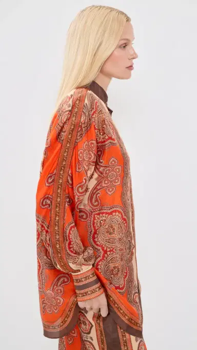 Zimmermann Silk Mahon Dolman Shirt Tangerine Paisley 2 | Thumbnail 4 Zimmermann Silk Mahon Dolman Shirt Tangerine Paisley 2 | Thumbnail 4