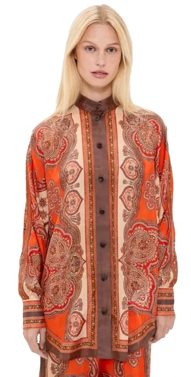 Zimmermann Silk Mahon Dolman Shirt Tangerine Paisley 2 | Thumbnail 1 Zimmermann Silk Mahon Dolman Shirt Tangerine Paisley 2 | Thumbnail 1