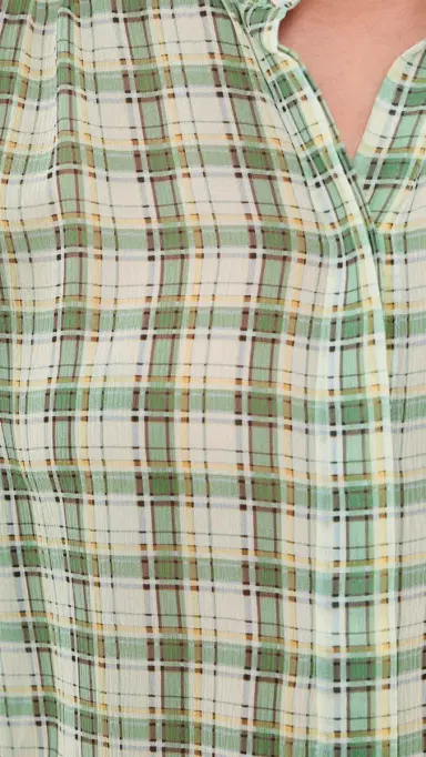 Frame The Gillian Top Jade Green Plaid M | Thumbnail 6 Frame The Gillian Top Jade Green Plaid M | Thumbnail 6