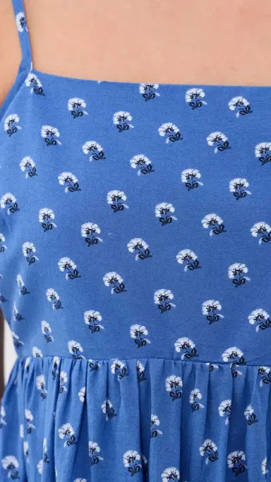 Madewell Empire-Waist Midi Dress Fan Floral Foulard Retro Blue | Thumbnail 6 Madewell Empire-Waist Midi Dress Fan Floral Foulard Retro Blue | Thumbnail 6