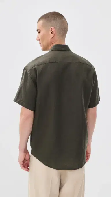 NN07 Deon Linen Shirt Dark Army | Thumbnail 3 NN07 Deon Linen Shirt Dark Army | Thumbnail 3