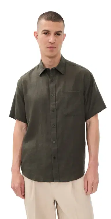 NN07 Deon Linen Shirt Dark Army | Thumbnail 1 NN07 Deon Linen Shirt Dark Army | Thumbnail 1