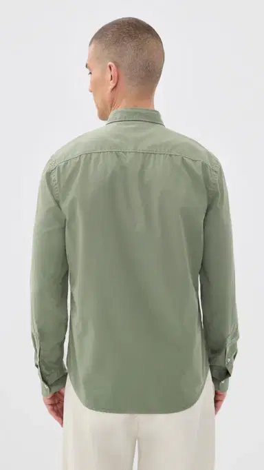 Save Khaki Poplin Standard Button Down Shirt | Thumbnail 3 Save Khaki Poplin Standard Button Down Shirt | Thumbnail 3