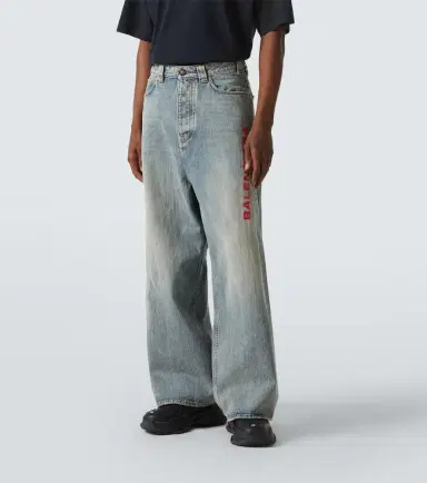 Balenciaga Logo embroidered wide-leg jeans | Thumbnail 2 Balenciaga Logo embroidered wide-leg jeans | Thumbnail 2