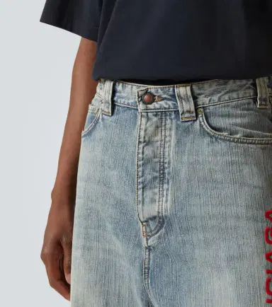 Balenciaga Logo embroidered wide-leg jeans | Thumbnail 3 Balenciaga Logo embroidered wide-leg jeans | Thumbnail 3