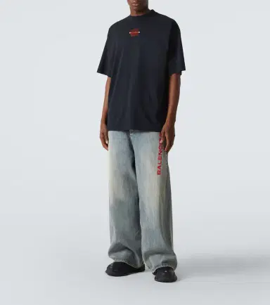 Balenciaga Logo embroidered wide-leg jeans | Thumbnail 5 Balenciaga Logo embroidered wide-leg jeans | Thumbnail 5