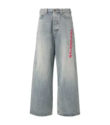 Balenciaga Logo embroidered wide-leg jeans | Thumbnail 1 Balenciaga Logo embroidered wide-leg jeans | Thumbnail 1