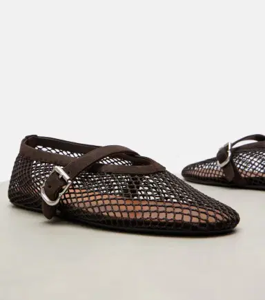 Alaïa Alaïa Suede-trimmed mesh ballet flats | Thumbnail 3 Alaïa Alaïa Suede-trimmed mesh ballet flats | Thumbnail 3