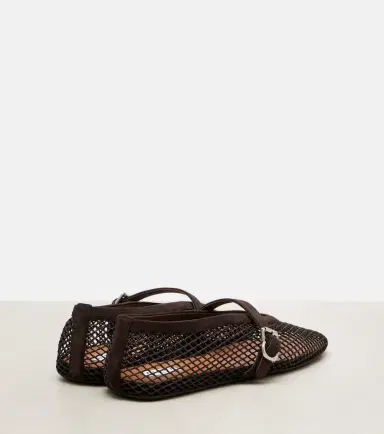 Alaïa Alaïa Suede-trimmed mesh ballet flats | Thumbnail 4 Alaïa Alaïa Suede-trimmed mesh ballet flats | Thumbnail 4
