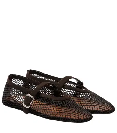 Alaïa Alaïa Suede-trimmed mesh ballet flats | Thumbnail 1 Alaïa Alaïa Suede-trimmed mesh ballet flats | Thumbnail 1