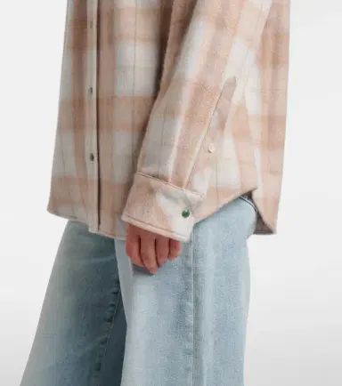 God’s True Cashmere Champagne Tartan cashmere shirt with emerald | Thumbnail 6 God’s True Cashmere Champagne Tartan cashmere shirt with emerald | Thumbnail 6