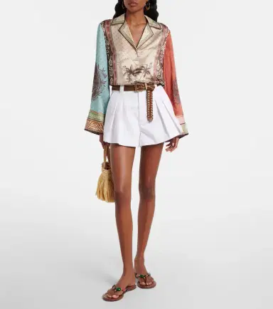 Frame The Structural pleated denim shorts | Thumbnail 2 Frame The Structural pleated denim shorts | Thumbnail 2