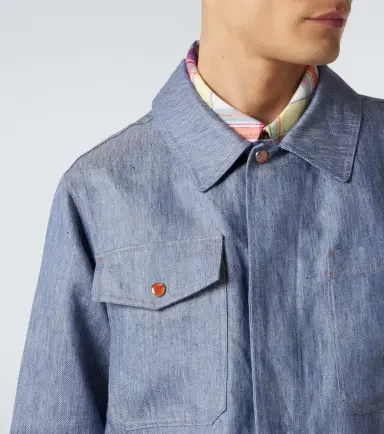 God’s True Cashmere Linen denim jacket with carnelian | Thumbnail 4 God’s True Cashmere Linen denim jacket with carnelian | Thumbnail 4