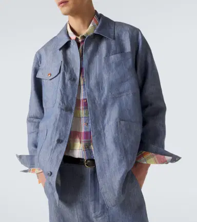 God’s True Cashmere Linen denim jacket with carnelian | Thumbnail 6 God’s True Cashmere Linen denim jacket with carnelian | Thumbnail 6